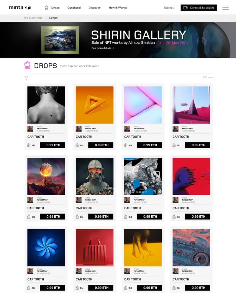 Mintii — Drops and auctions